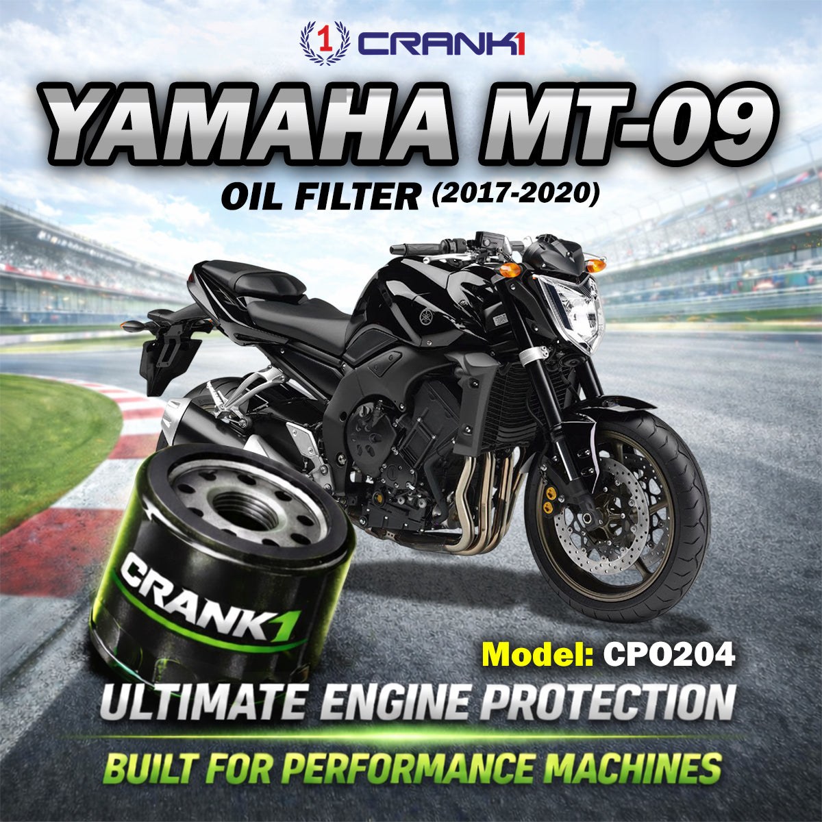 Oil Filter For Yamaha MT-09 2017-2020 - CPO204 - CRANK1