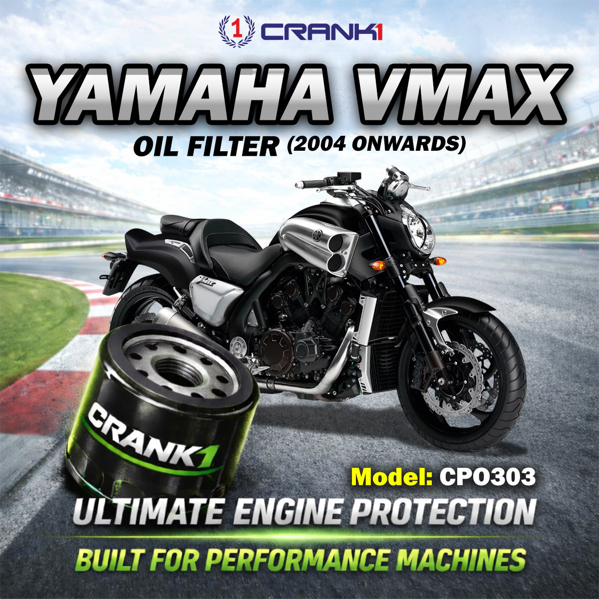 Oil Filter For Yamaha Vmax 2004 Onwards - CPO303 - CRANK1